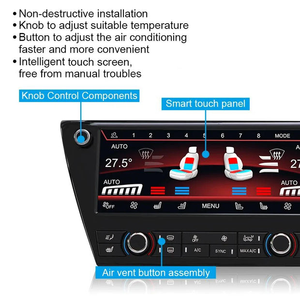 Car Digital A/C Heater Climate Control Switch Panel For BMW X1 F48 X2 F39 8.8''Touch Screen Air Conditioner AC Panel Board