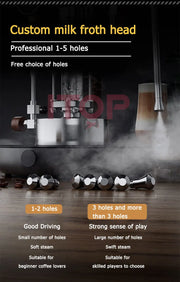 ITOP Steam Milk Frother Household Coffee Milk Foamer Espresso Coffee Maker Milk Frother with 2 Steam Nozzle 1-5 Hole Optional