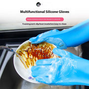 Dishwashing Cleaning Gloves Household Sponge Scrubber  Magic Silicone Rubber Dish Washing Gloves Kitchen Cleaning Tools