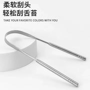 Tongue Scraper Stainless Steel Tongue Cleaner Bad Breath Removal Oral Care Tools