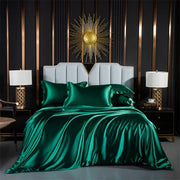 Luxury Satin Bedding Set Duvet Cover with Pillowcase European Style King Queen Size Comfortable Bed Set Bed Covers Linen Sheet