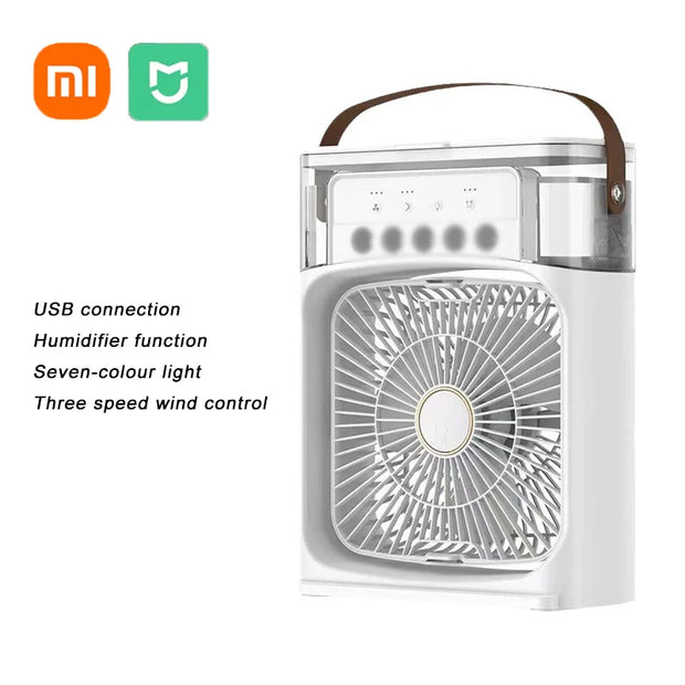 Xiaomi MIJIA 3 In 1 Air Humidifier Fan Portable Air Conditioners USB Electric Fan Air Cooler LED Night Light Water Mist Fun Home