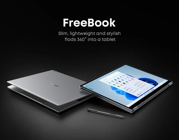 CHUWI FreeBook 2-in-1 laptop-tablet, 512 GB SSD 12 GB LPDDR5, Intel N100/i3 1215U 13,5" IPS FHD-scherm WIFI 6, Windows 11-laptops