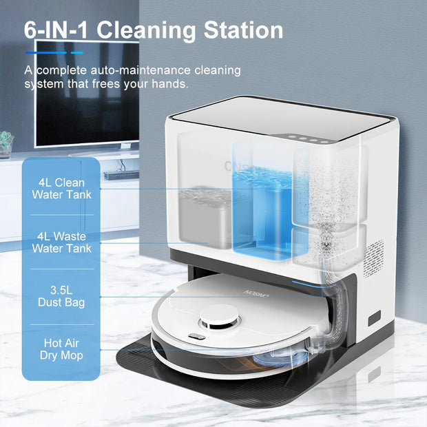 Auto Mop Washing With Empty Wash Fill Dock Self-Emptying Robot Vacuum And Mop