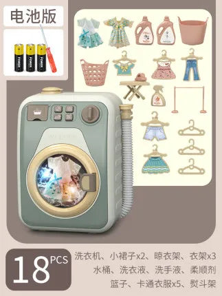 Mini Cleaning Set Small Household Appliances Series Washing Machine Cleaner Play House Doll festival birthday Kid gift Toy