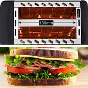 Stainless Steel Bread Toaster, 6 Levels Roasting Sandwich Pills with Vertical Stop Button, 750W, Power Adjustable Thermostat, 2 Slices, Kitchen Appliances, Electric Machine